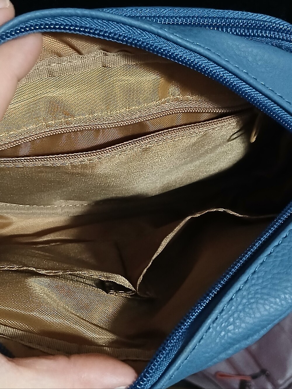 Koltov Crossbody/Shoulder Purse Blue Tan Interior New With Tag - Picture 12 of 13